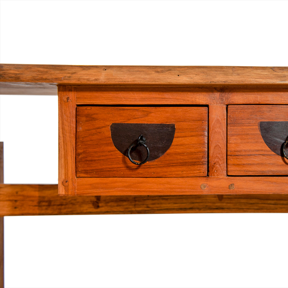 Thai Teak Console with Iron Handles