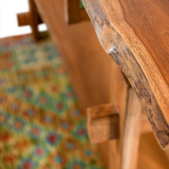 Thai Teak Console with Iron Handles