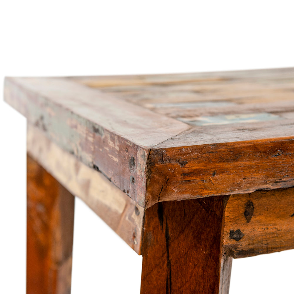 Table à manger en bois récupéré et teck