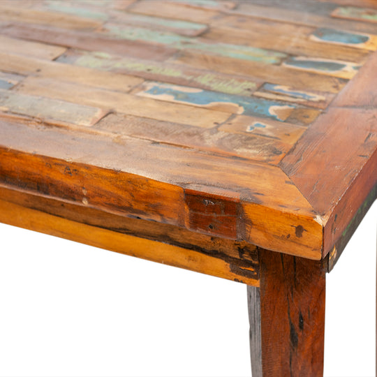 Reclaimed Wood and Teak Dining Table