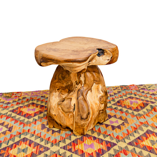 Table d'appoint ou tabouret champignon en teck