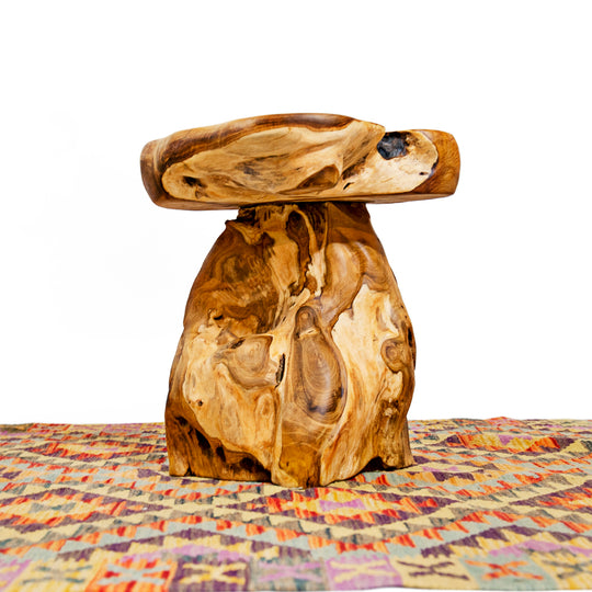 Teak Mushroom Side Table or Stool