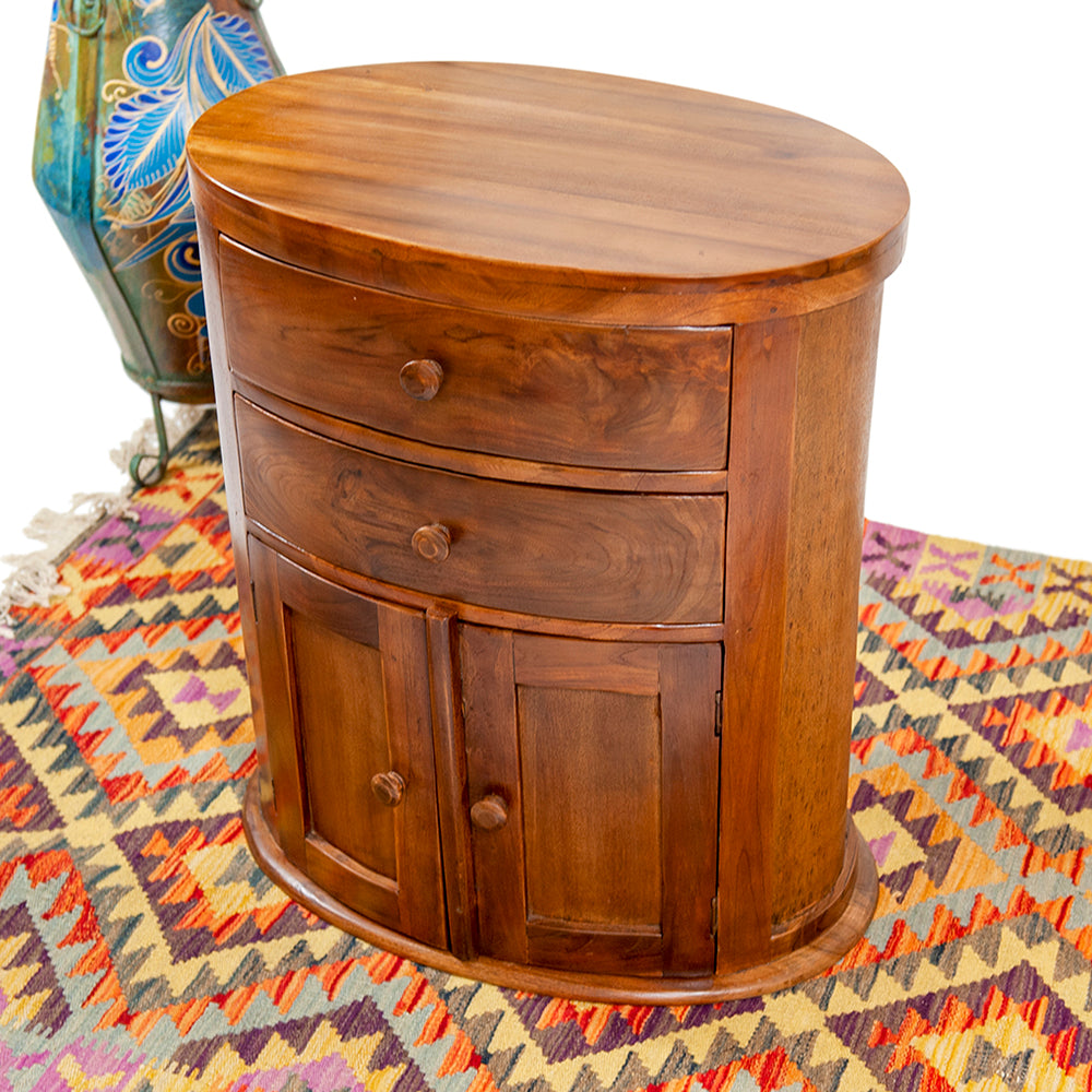 Oval Teak Cabinet