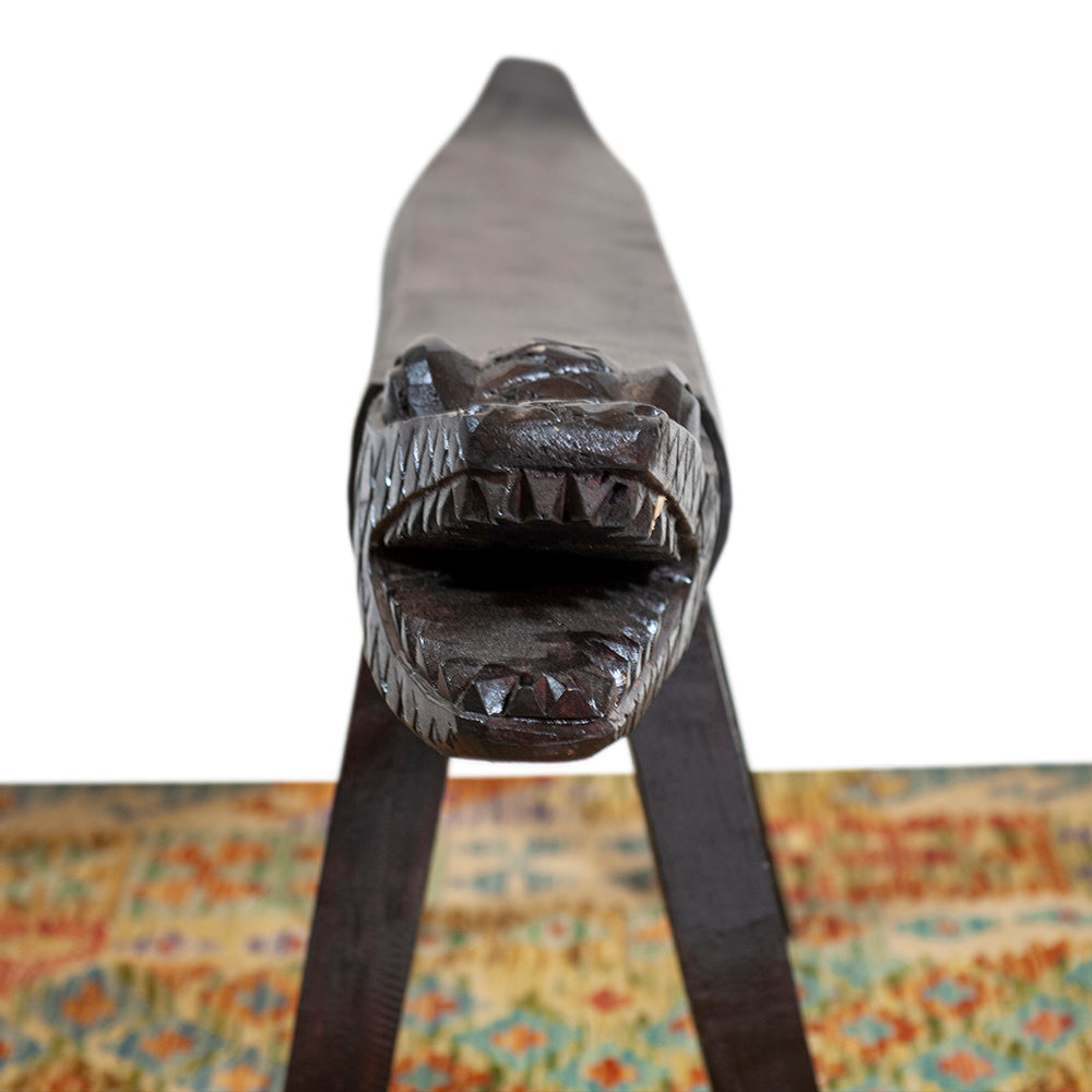 Petit Banc Crocodile Marron Foncé