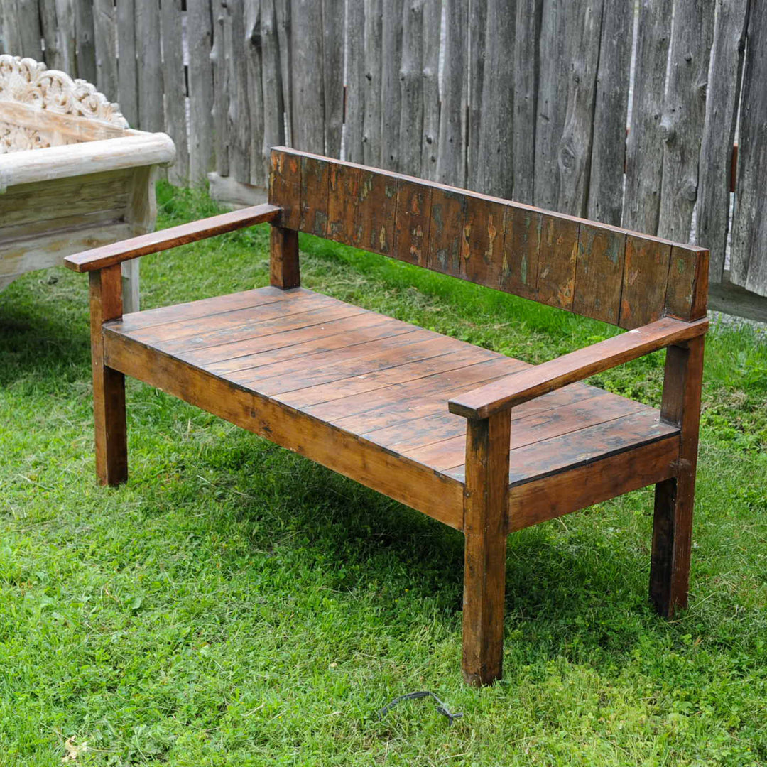 Photo of Long Recycled Wood Bench 