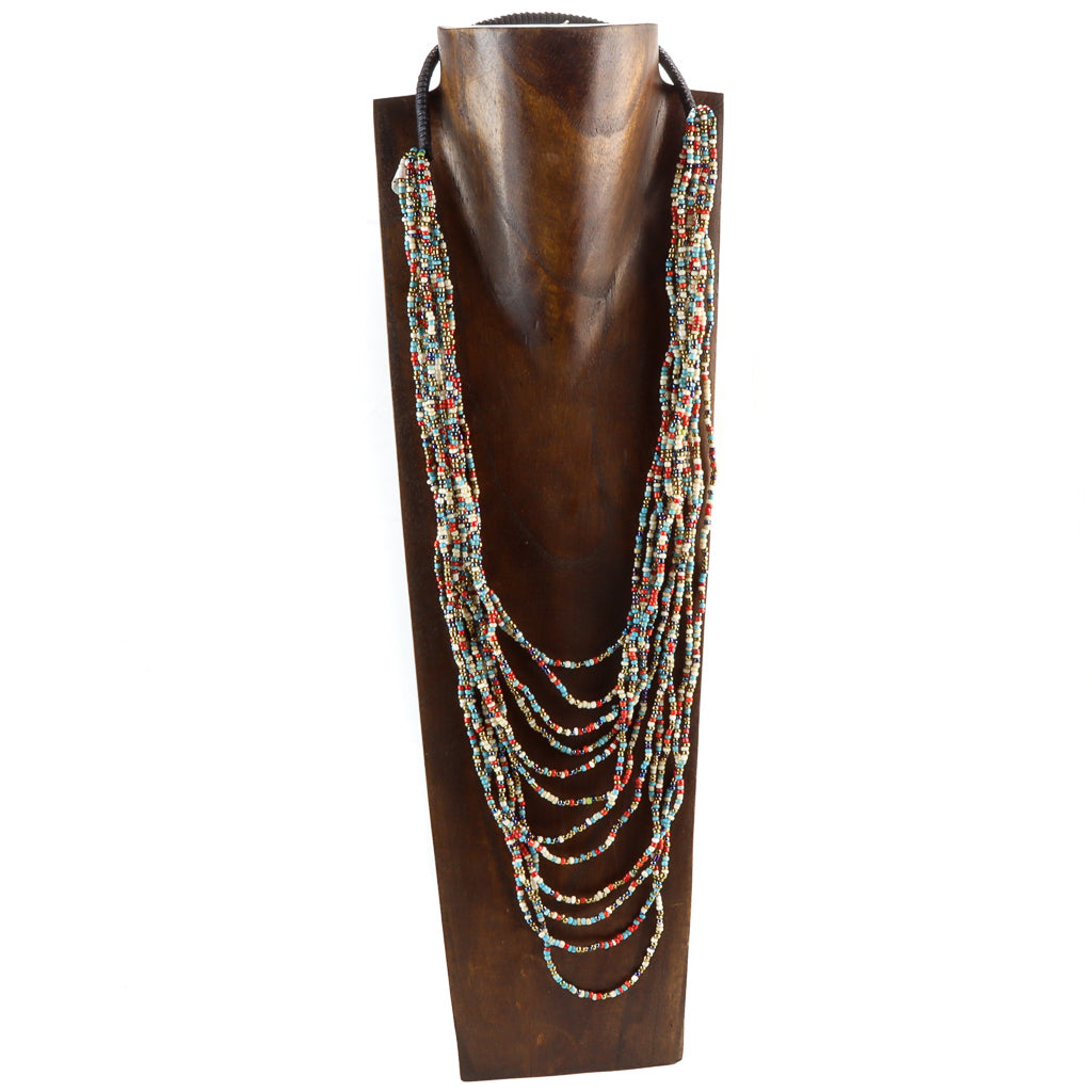 Collier de perles de rocaille multi-rangs