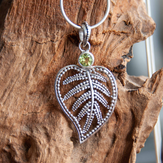 Peridot Leaf Pendant