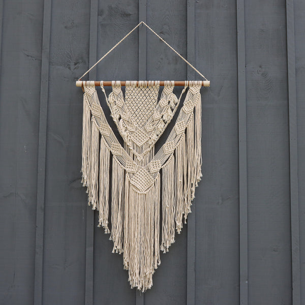 Angle Macrame Wall Hanging - Natural - One World Bazaar