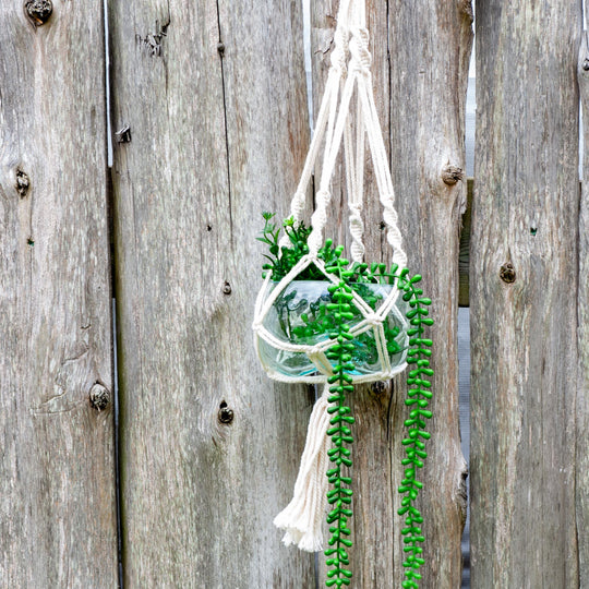 Porte-plantes suspendus en macramé - Petit