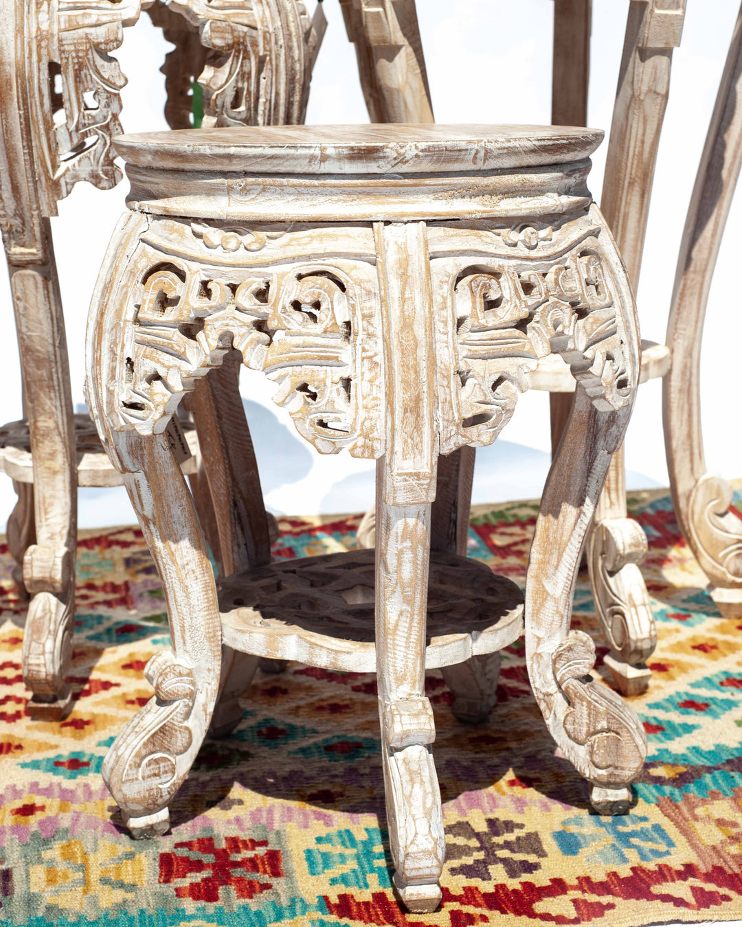 Balinese Mahogany Ornate Stand