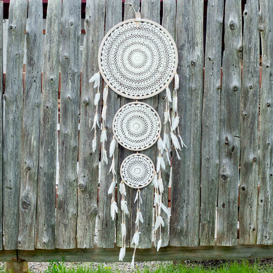 Macrame Dreamcatcher Wall Hanging - Knit Triple Cream