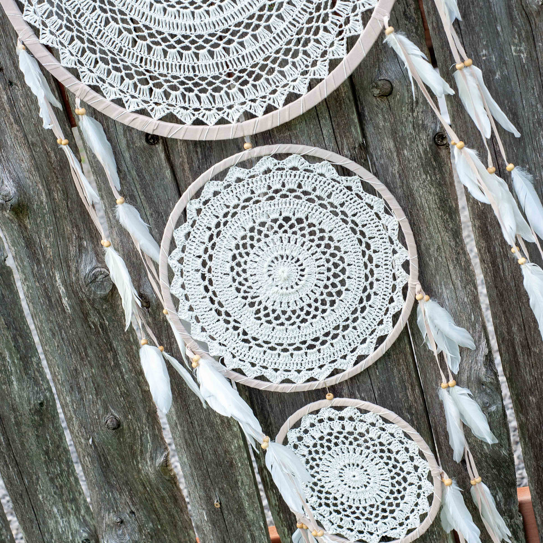 Macrame Dreamcatcher Wall Hanging - Knit Triple Cream