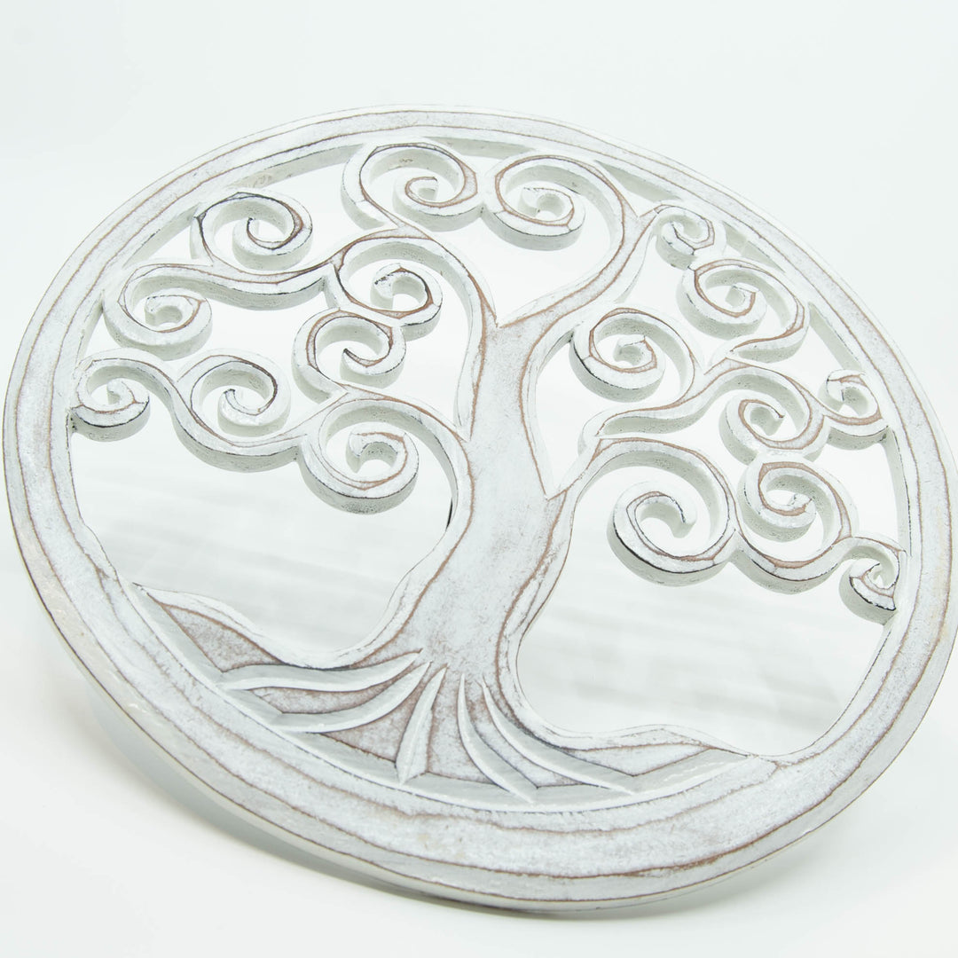 Tree of Life Round Panel - White