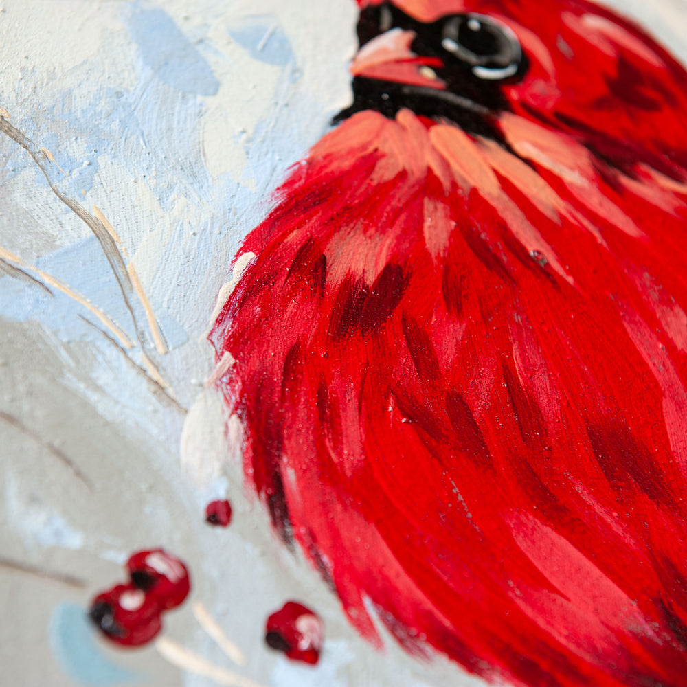 Cardinal on Branch - Painting