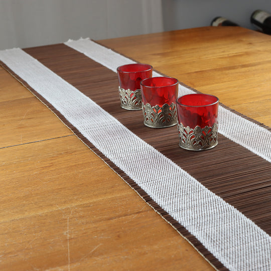 Bamboo Table Runner - White