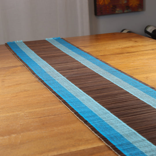 Chemin de Table en Bambou - Bleu