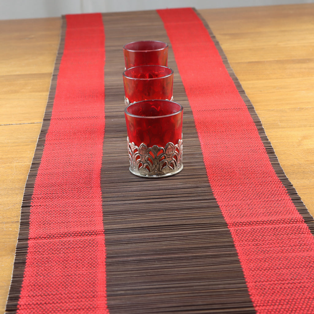 Chemin de Table en Bambou - Rouge