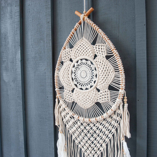 Macrame Teardrop Dreamcatcher Wall Hanging