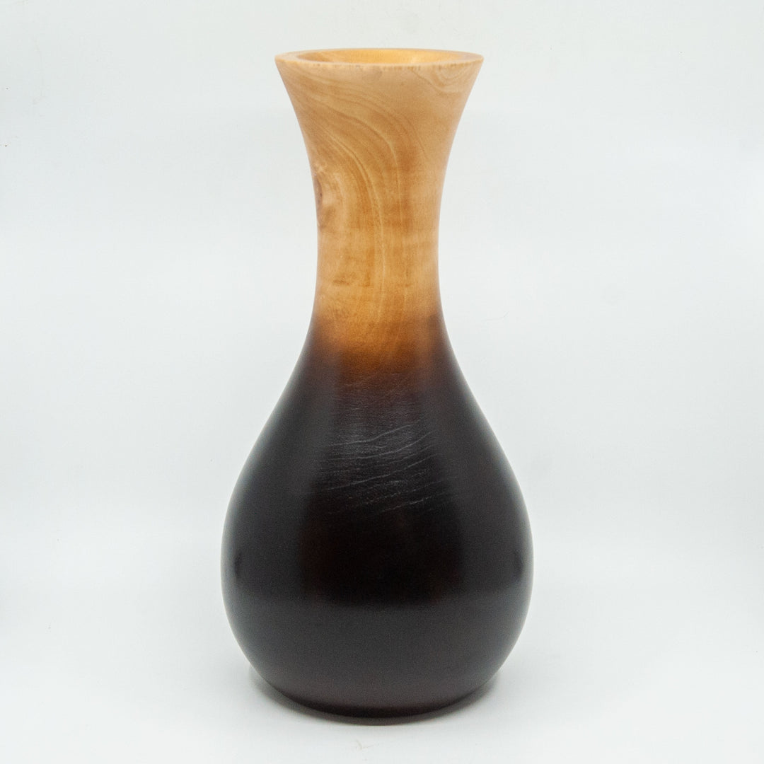 Vase bulbeux en bois de manguier - 15" (Ombre)