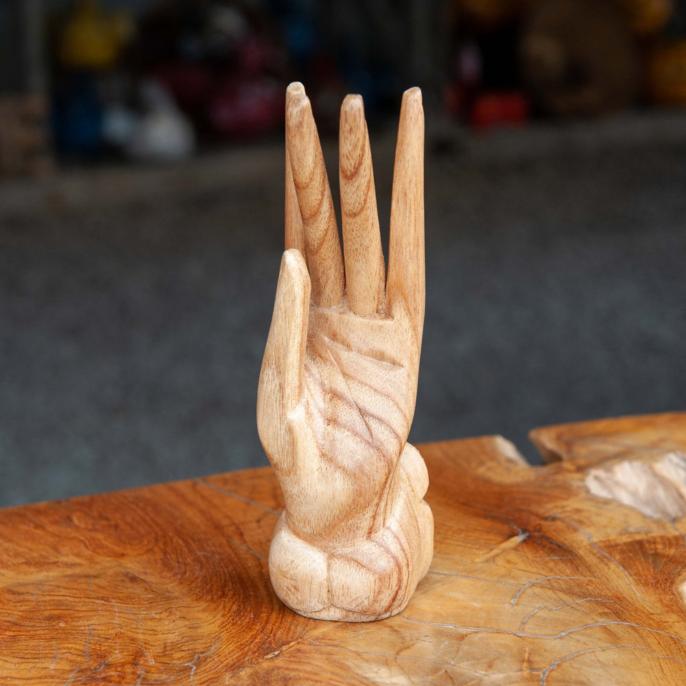 Suar Wood Mudra Hand Decor