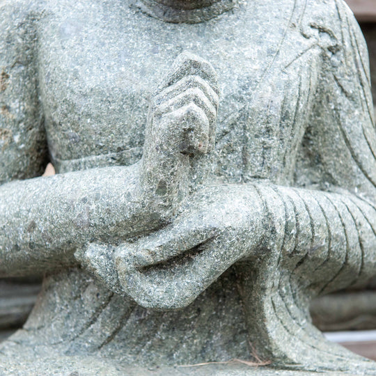 Balinese Hand-carved Stone Teaching Buddha - Large Detail