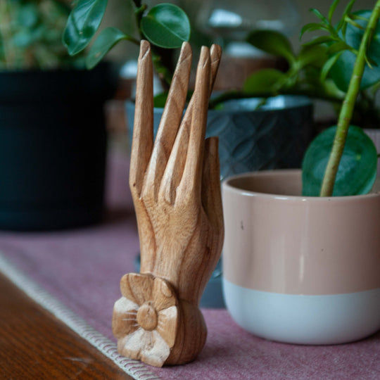 Suar Wood Mudra Hand Decor