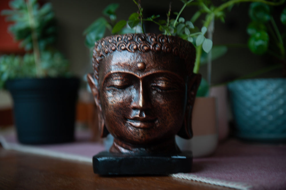 Resin Planter - Copper Buddha Head