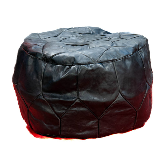 Pouf en Cuir Égyptien Lisse - Grand