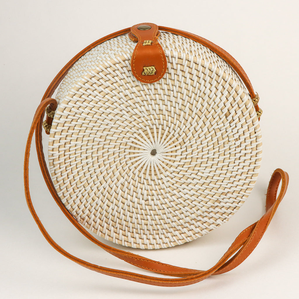 White round straw online bag