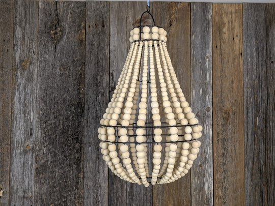 Boho Wood Bead Chandelier - Medium