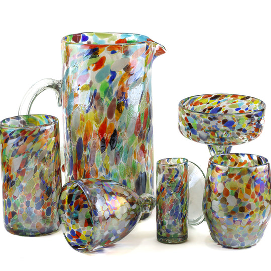 Mexican Water Glass - Confetti - 6"