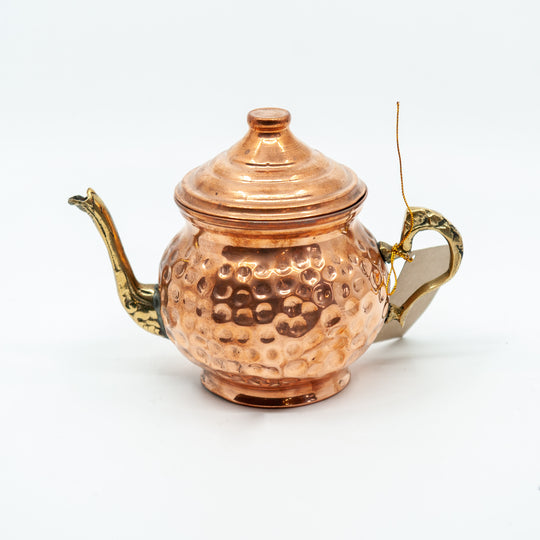 Egyptian Ornate Copper Teapot - Short