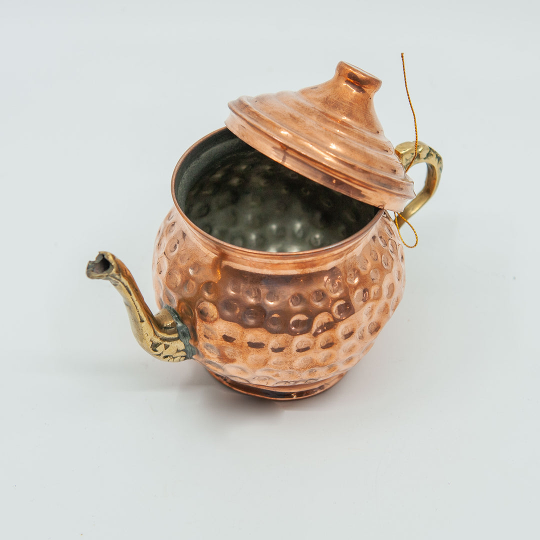 Egyptian Ornate Copper Teapot - Short