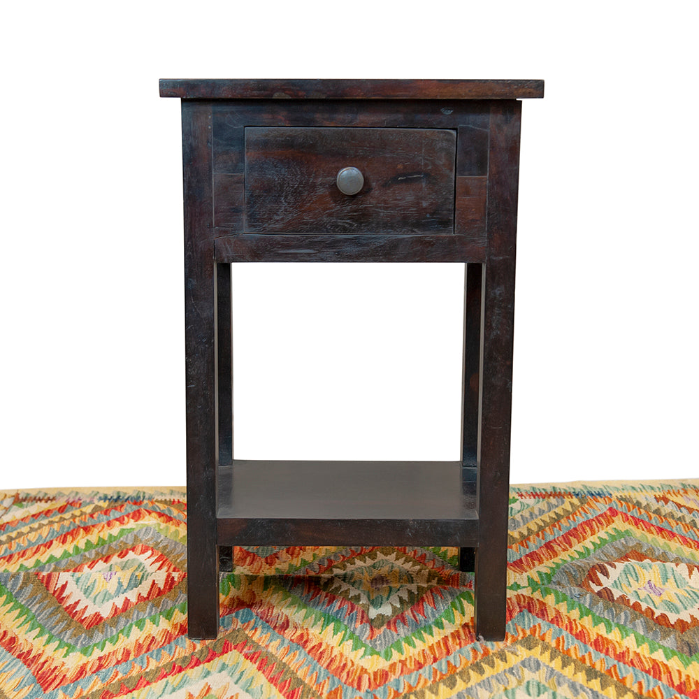 Dark Teak Wood Side Table