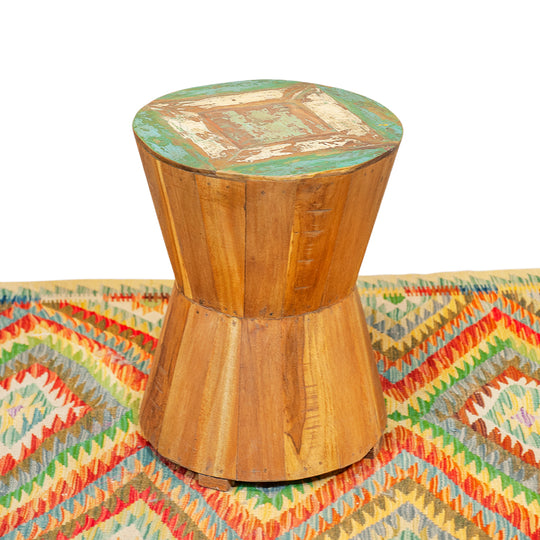 Reclaimed Teak Panel Stools