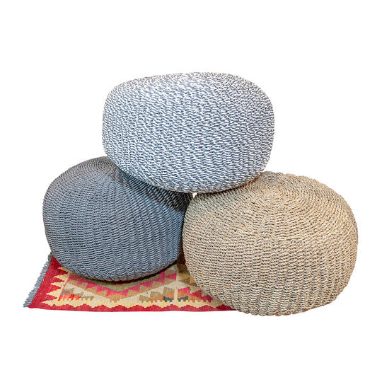 Woven Seagrass Poufs