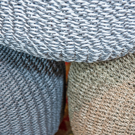 Woven Seagrass Poufs