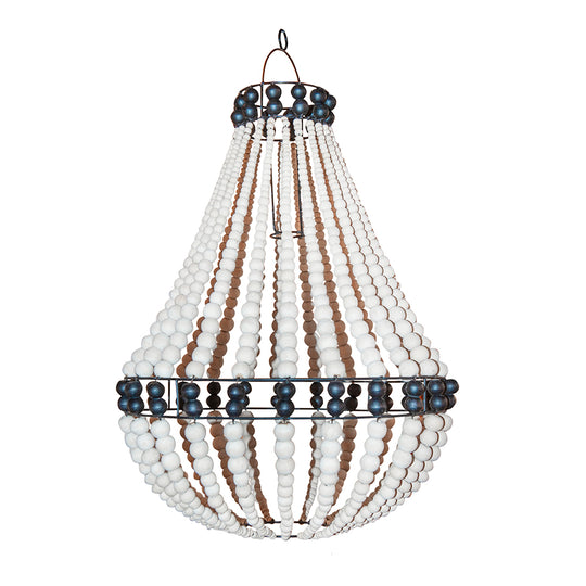 Boho Wood Bead Chandelier - Large