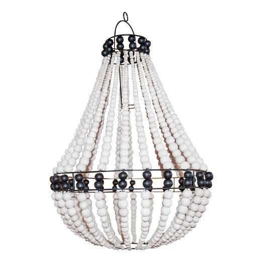 Lustre en Perles de Bois Boho - Grand