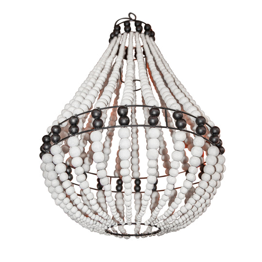 Lustre en Perles de Bois Boho - Grand