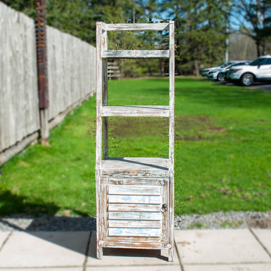 Indonesian Teak Bookshelf - White Wash