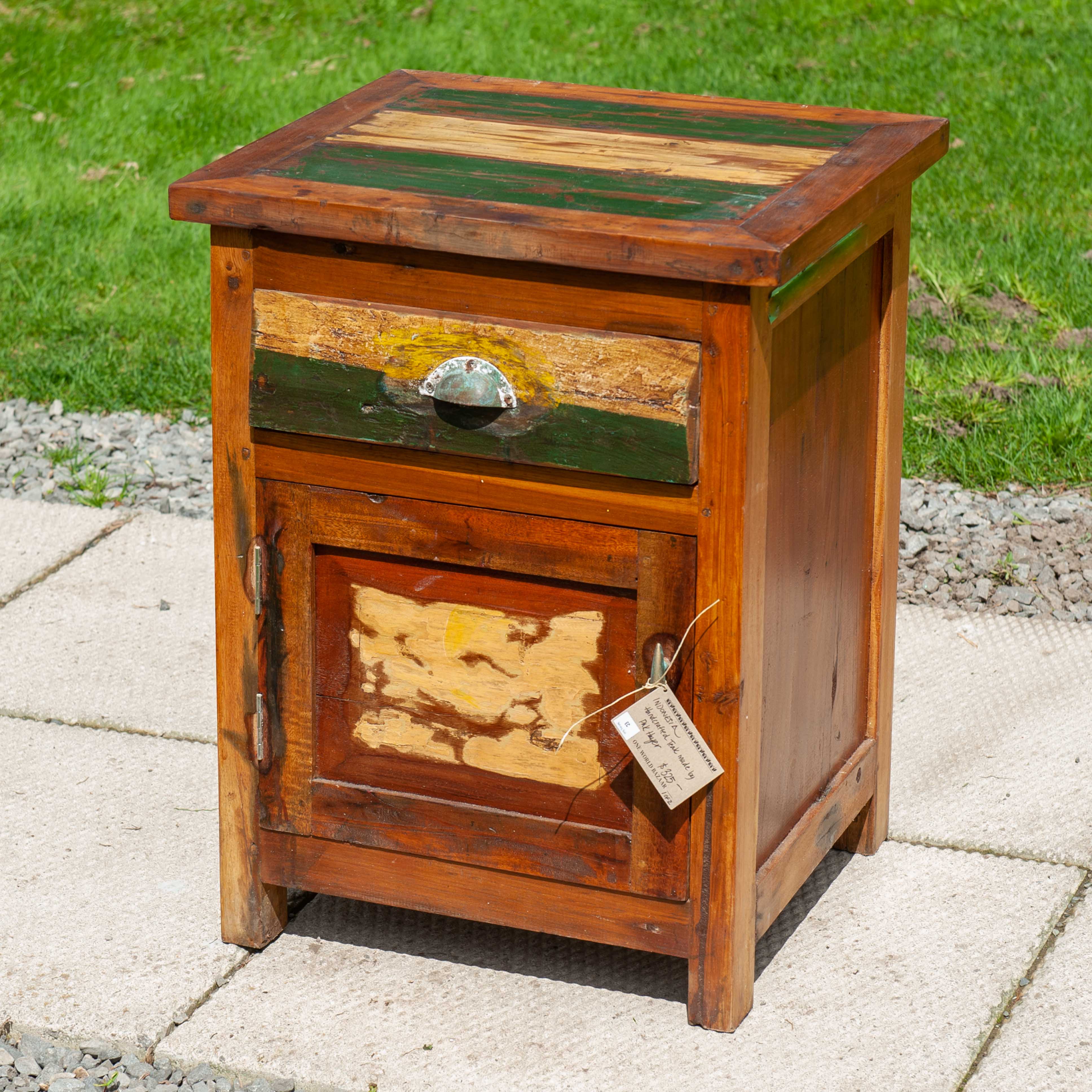 Indonesian Reclaimed Teak Bedside Table – One World Bazaar