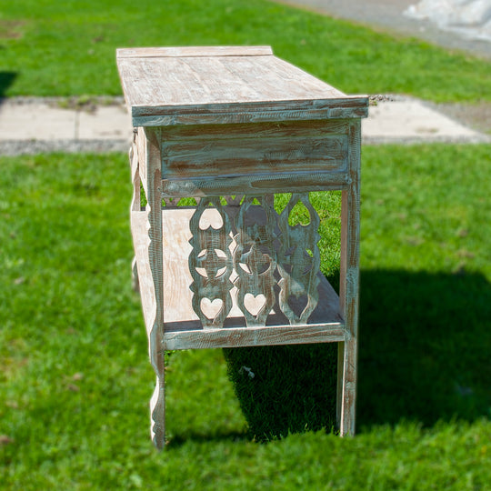 Larger white painted wooden console table