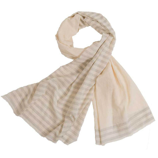 Half-Striped Scarf - Grey