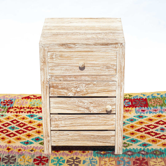 Minimalist Whitewash Bedside Table