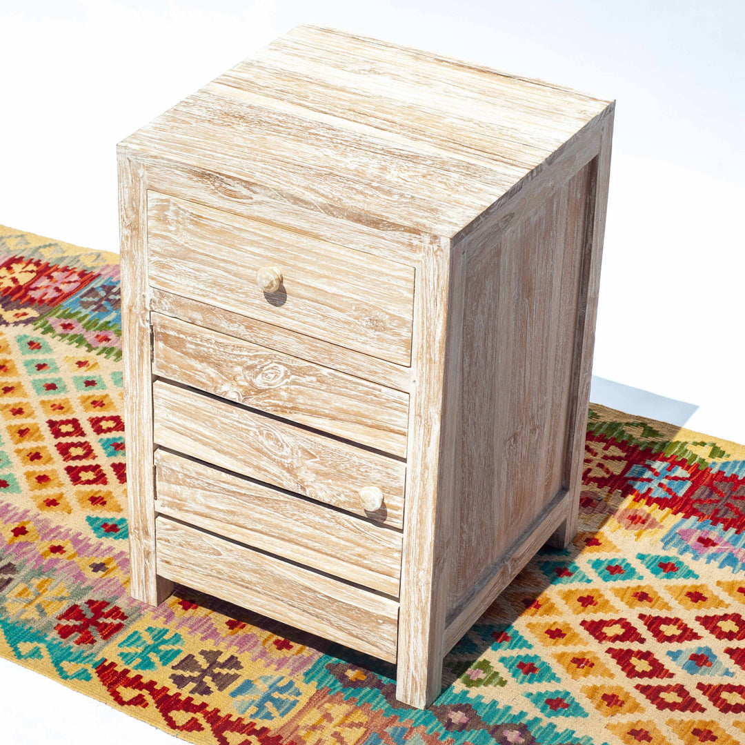 Minimalist Whitewash Bedside Table