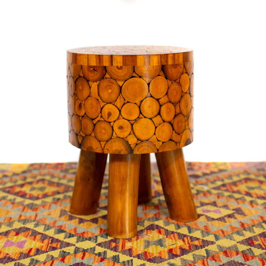 Photo of 4 Leg Wood Coin Clad Stool