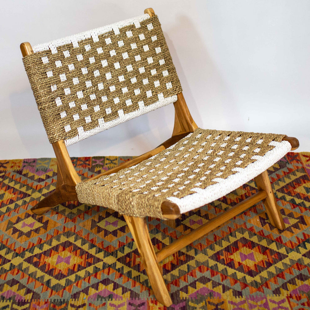 Photo of Seagrass Woven Lounge Chair - Natural and white