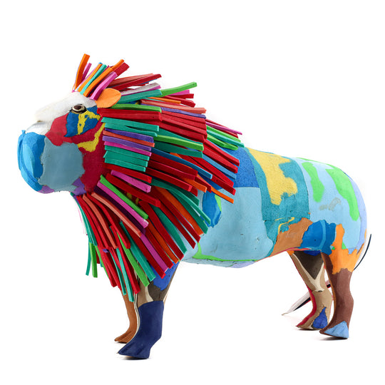 Recycled Flip Flop Lion - 19"