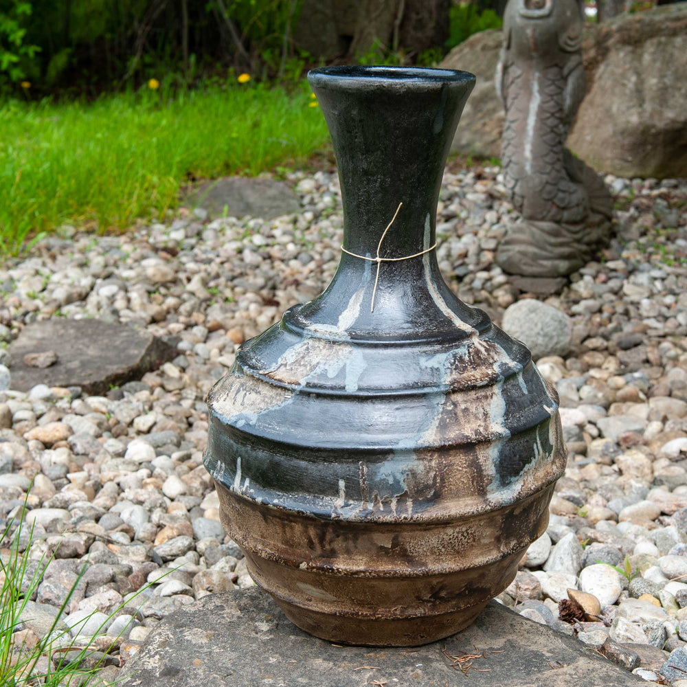 Lombok Ceramic Round Vase - Ribbed